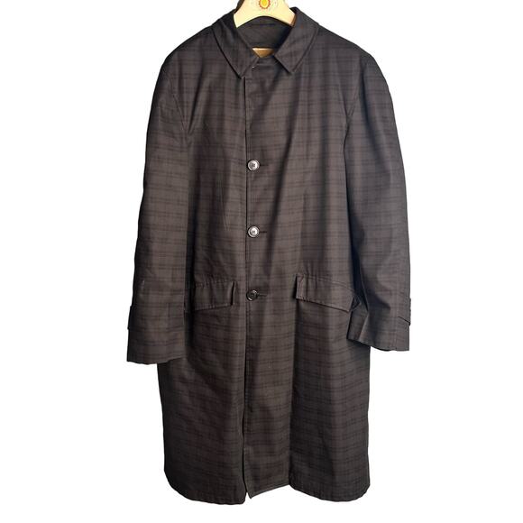 Vintage 60s Burbrooke  Size 38 Plaid Overcoat Raincoat Removable Lining Mens - Picture 1 of 10